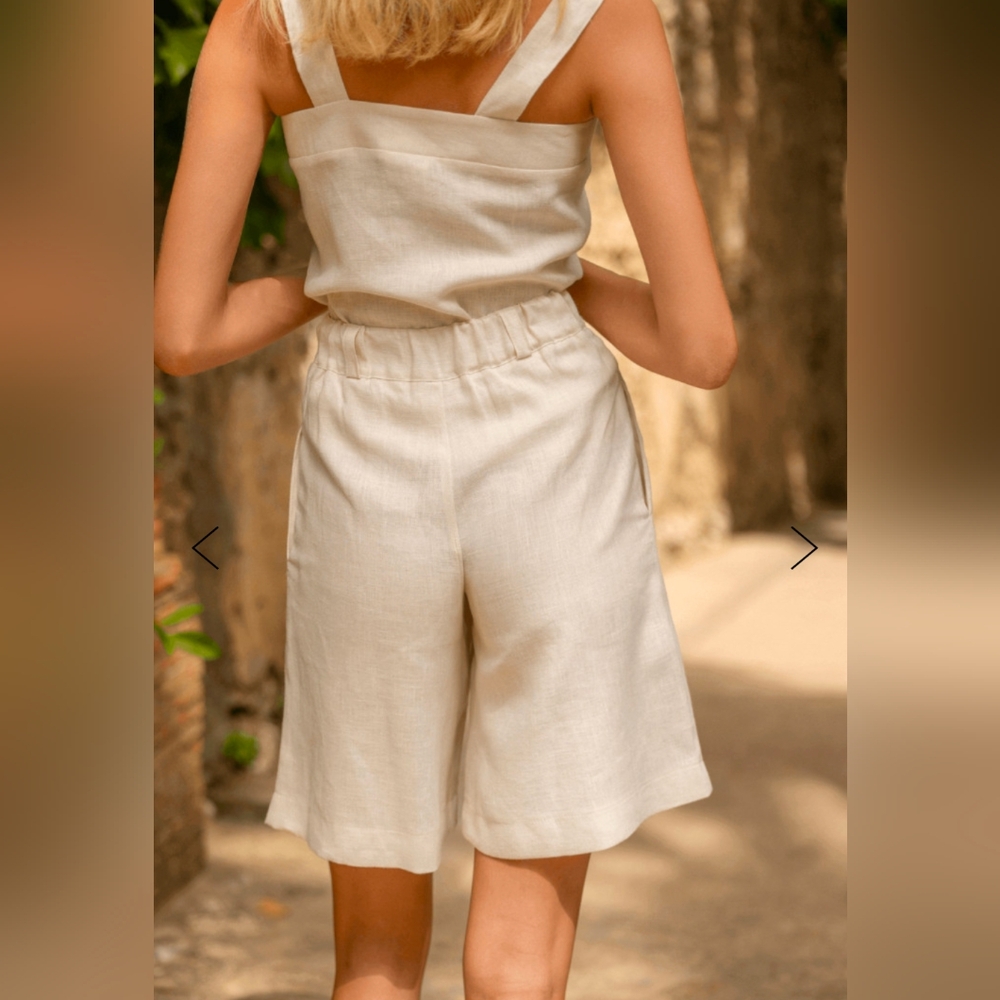 Handmade linen studio Gemma shorts Lagenlook - Picture 4 of 10